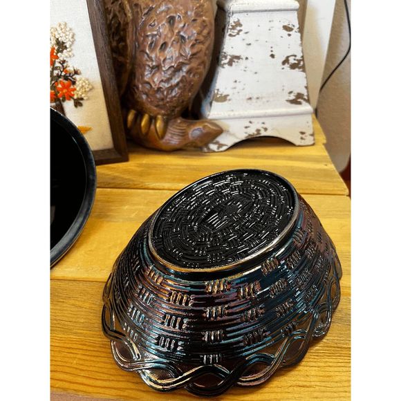 Vintage Fenton 8" Amethyst Carnival Glass Hen On Nest 5182CN - Picture 3 of 7